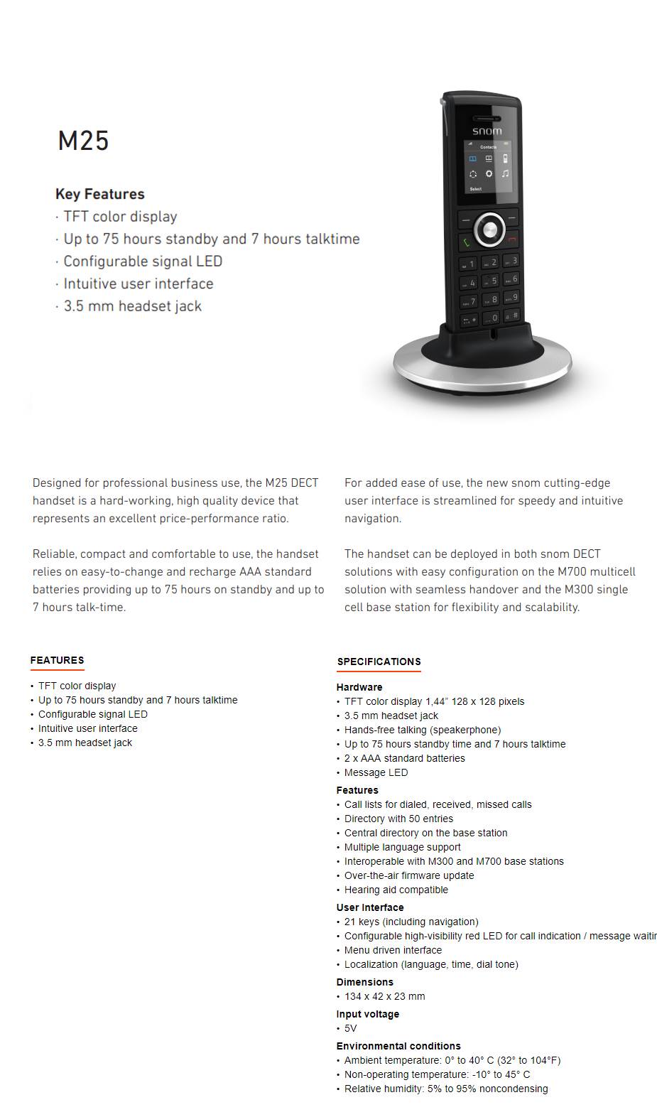 Snom M25 DECT handset - SNOM-M25 | Mwave