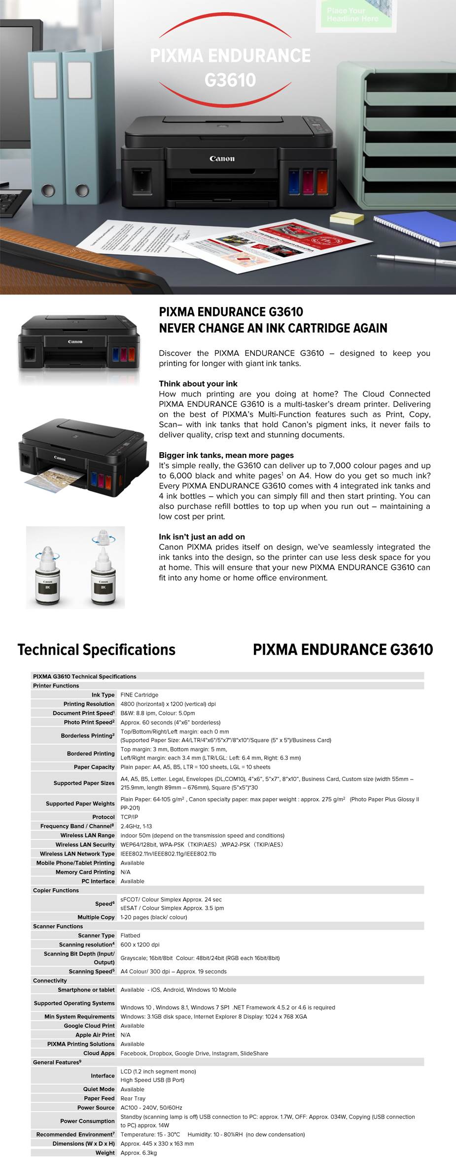 pixma endurance g3610 review