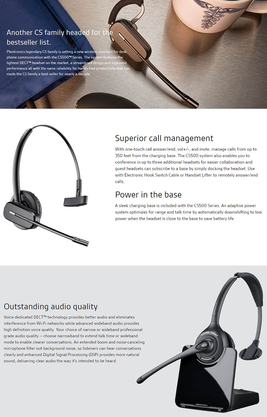 Plantronic CS520 Binaural Wireless DECT 