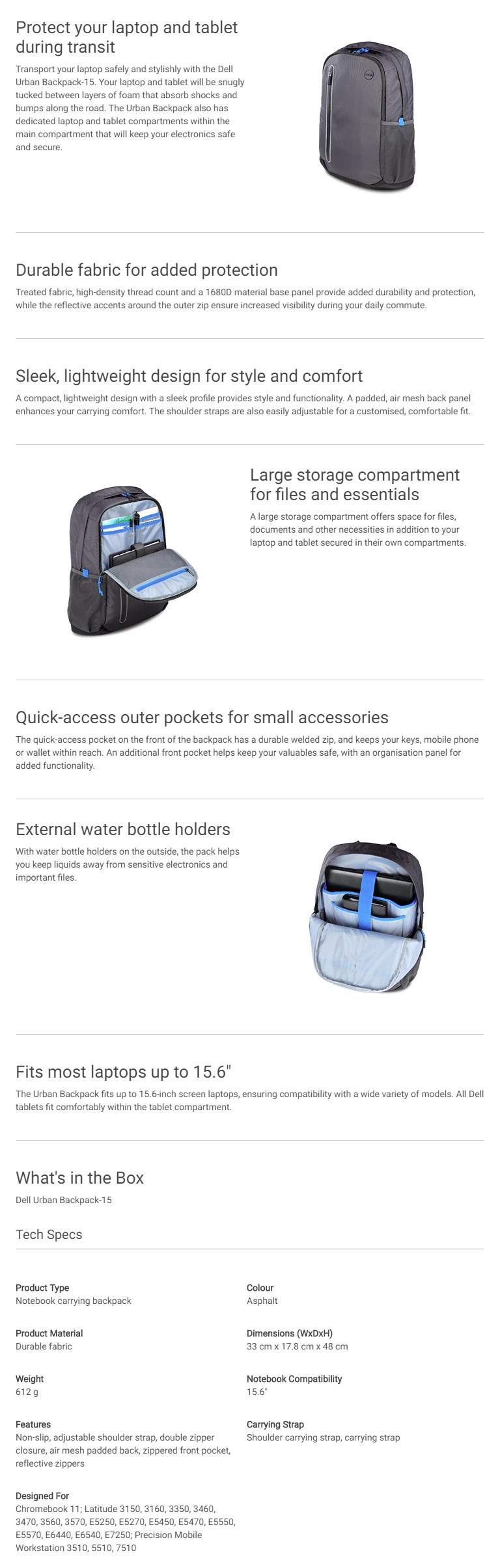 dell urban backpack 15.6