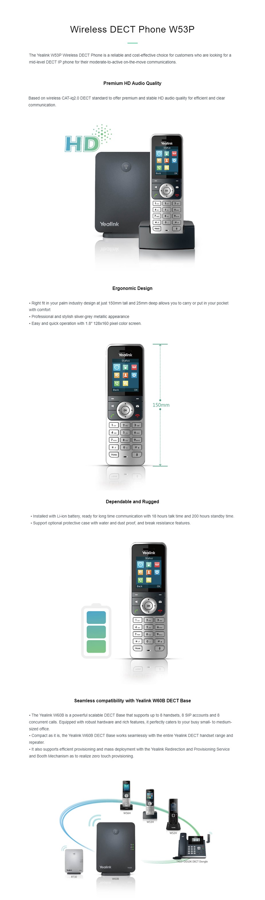 Yealink W53P Wireless DECT Solution - Desktop Overview 1