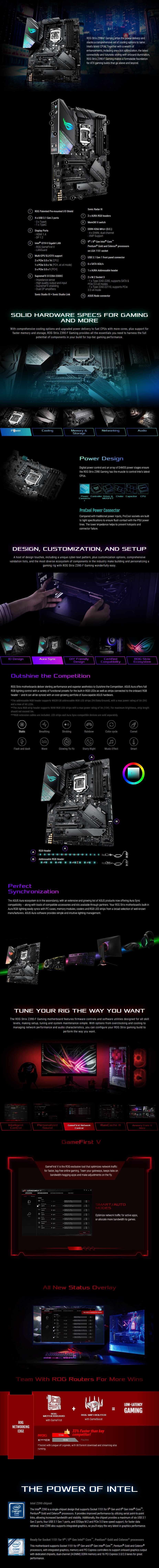 ASUS ROG STRIX Z390-F GAMING LGA 1151 ATX Motherboard - Desktop Overview 1