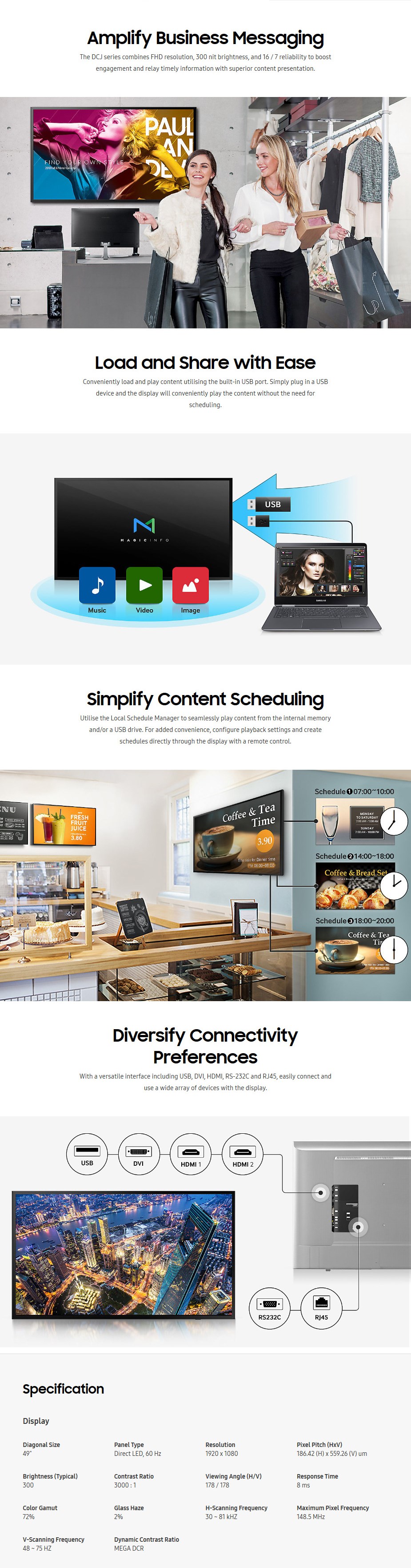 Samsung DC Series 49" Full HD Direct LED Digital Signage - Desktop Overview 1