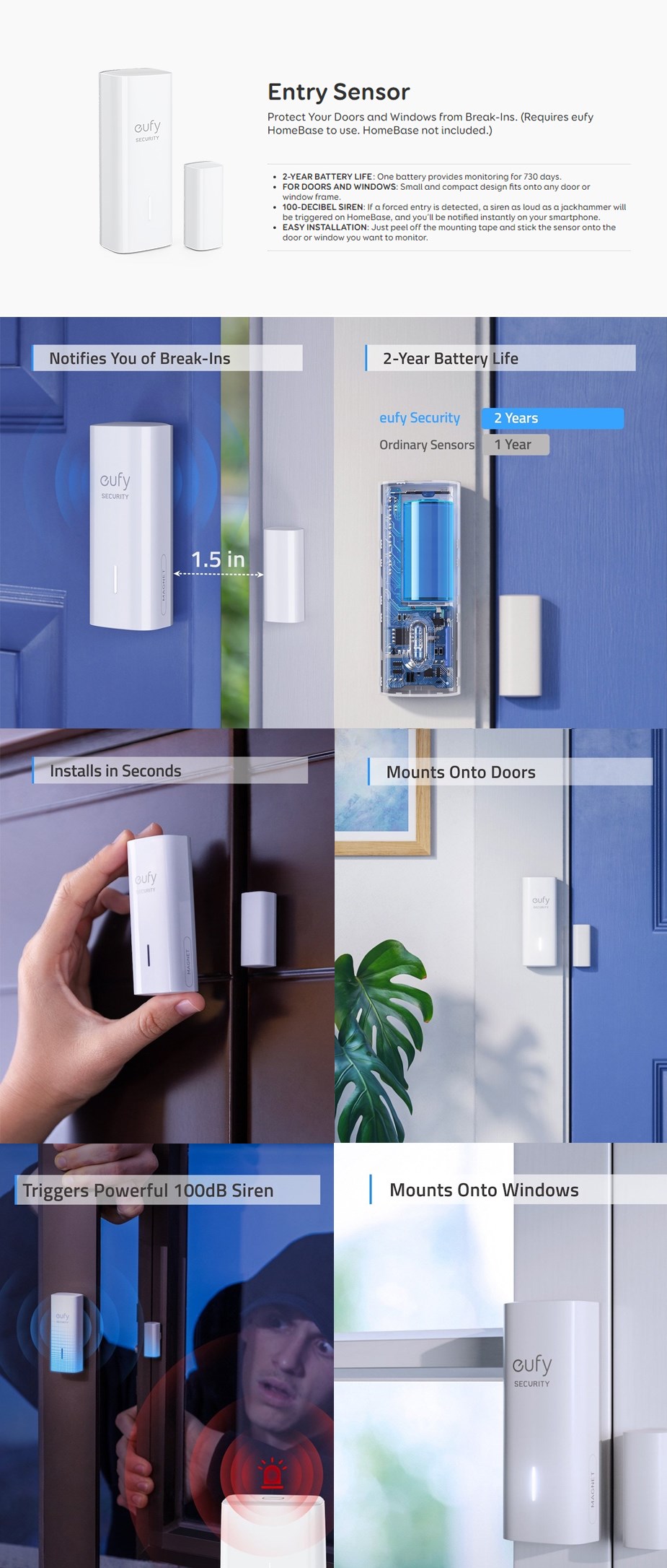 Eufy Entry Level Door/Window Sensor T89001D1 Mwave