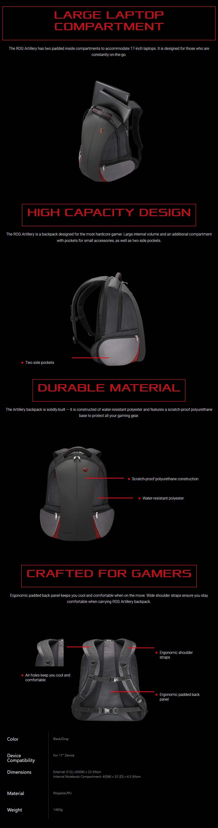 asus rog artillery backpack