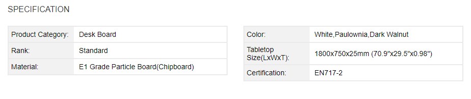 Brateck Desk Board 1800x750mm - White - Overview 1