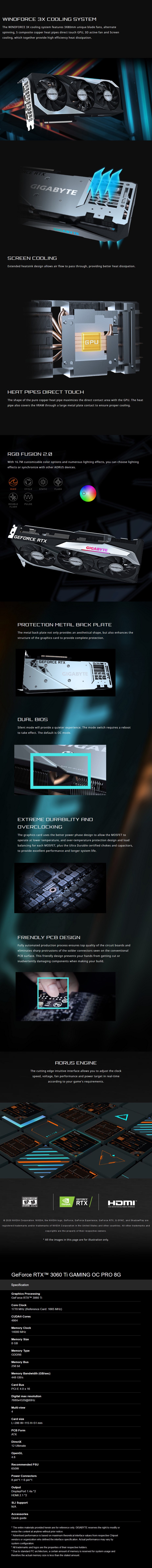 Gigabyte Geforce Rtx 3060 Ti Gaming Oc Pro 8gb Video Card Gv N306tgamingoc Pro 8gd Mwave Com Au