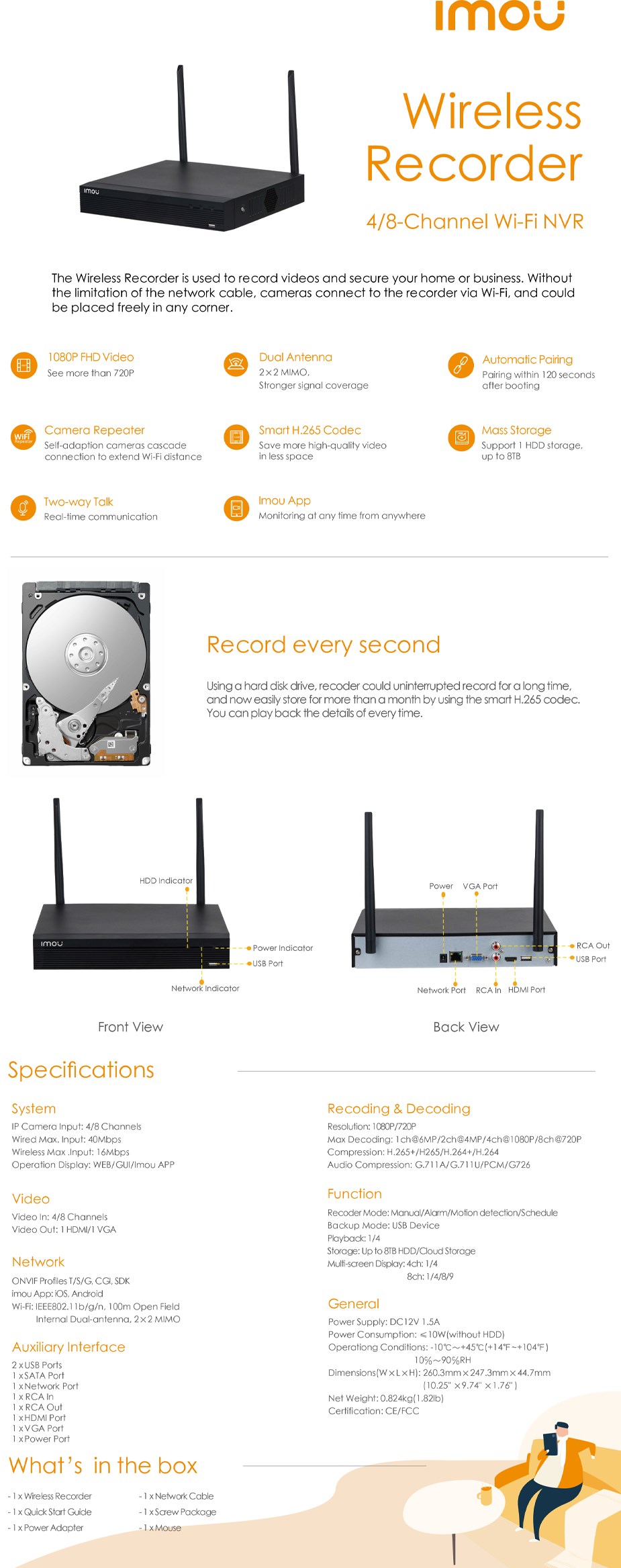 Imou NVR1108HS-W-S2 1080P Wireless NVR - Overview 1