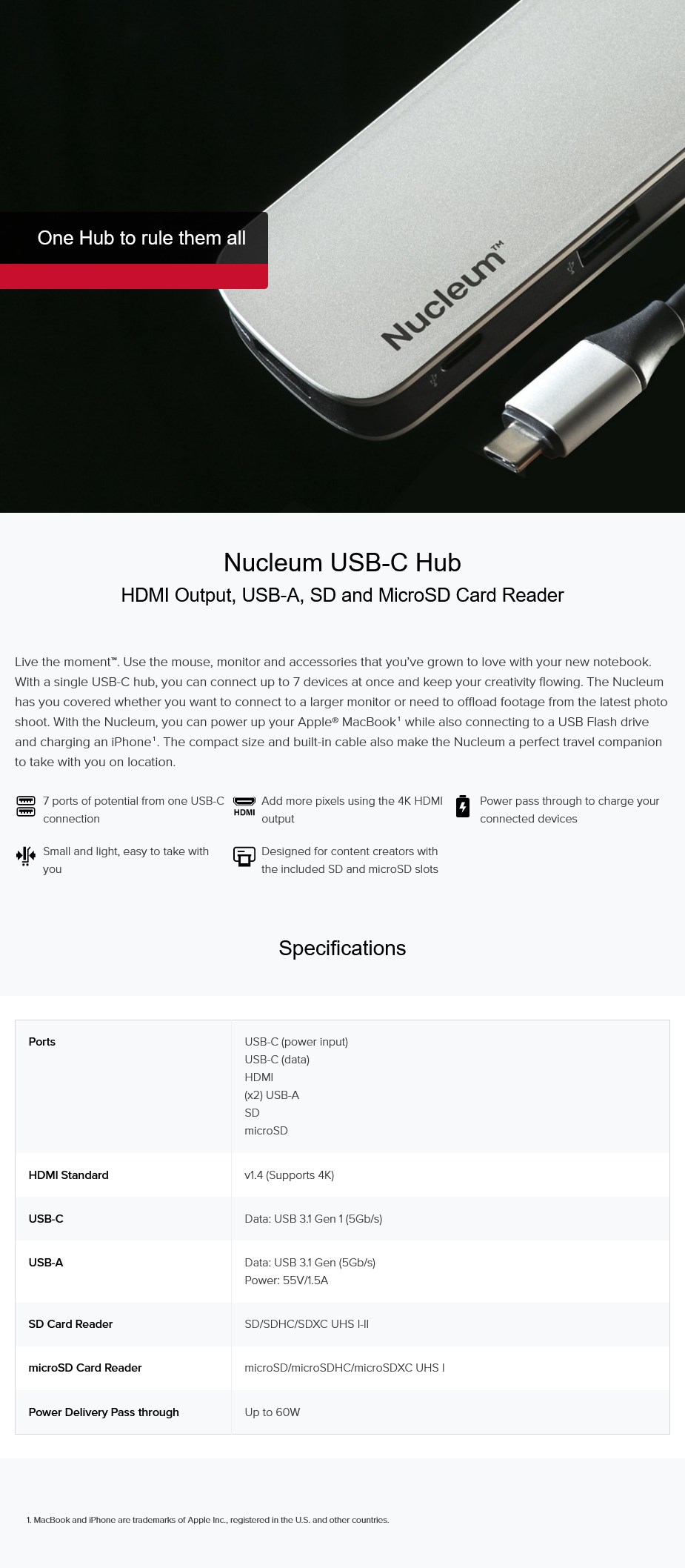 Kingston Nucleum All-in-One USB Type-C HUB - C-HUBC1-SR-EN | Mwave