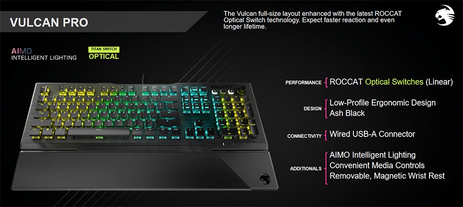 Roccat Vulcan Pro Mechanical Rgb Gaming Keyboard Optical Titan Switches Roc 12 536 Mwave Com Au