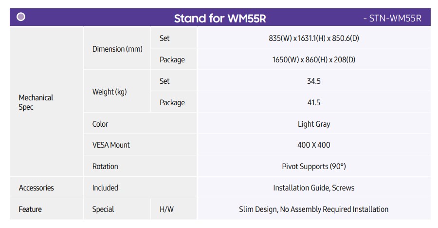Samsung Portable Wheel-Based Stand for Samsung Flip 2 WM55R - Overview 4