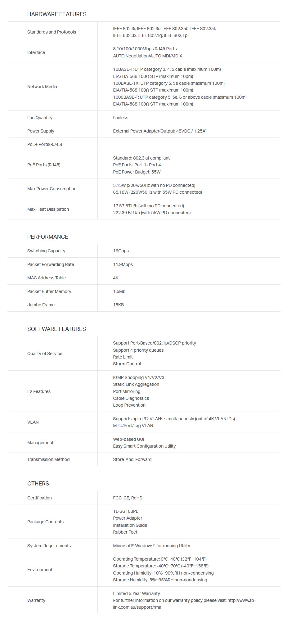 TP-Link TL-SG108PE 8-Port Gigabit Easy Smart Switch with 4-Port PoE - Overview 2